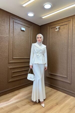 ست فرنسي فستان وجكيت