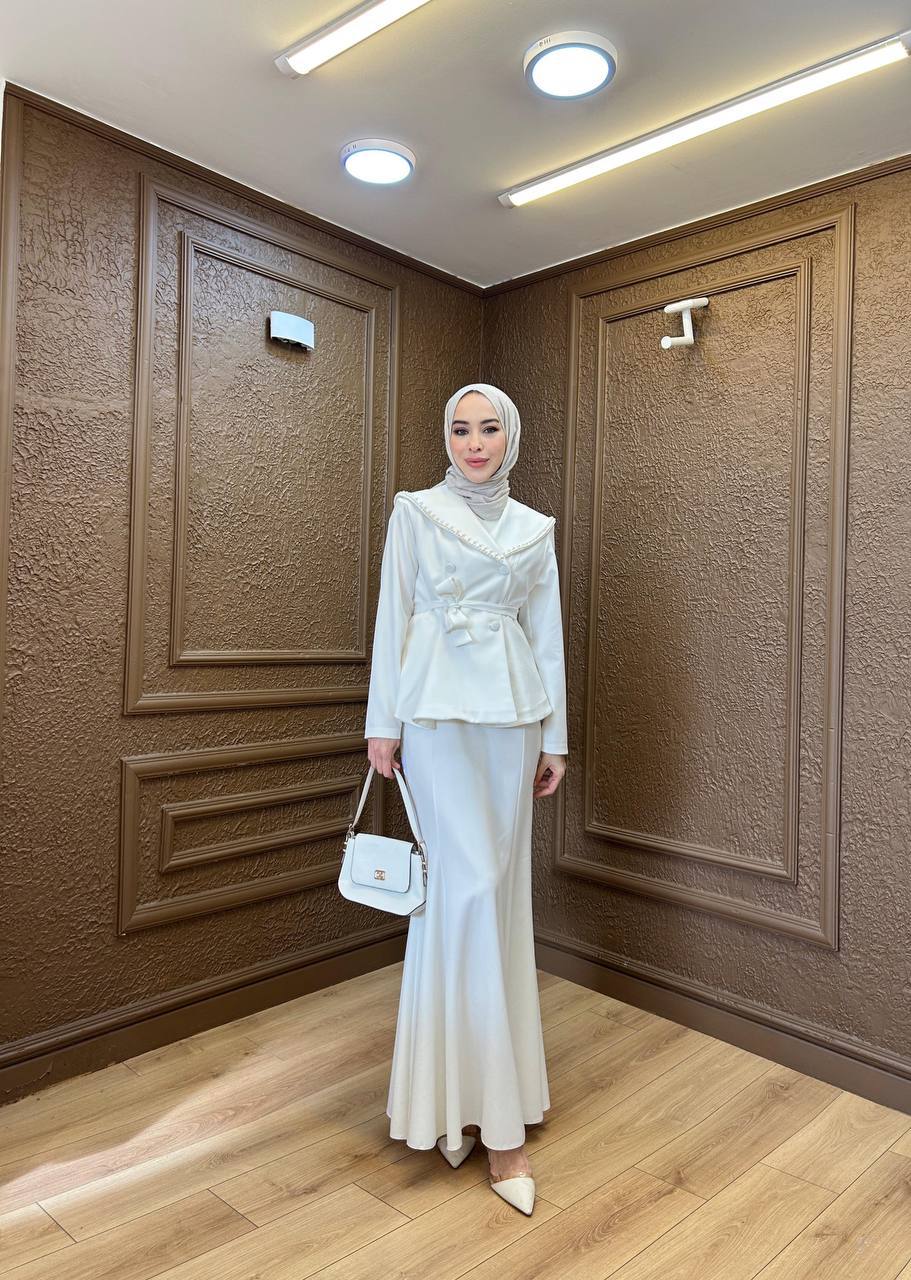 ست فرنسي فستان وجكيت